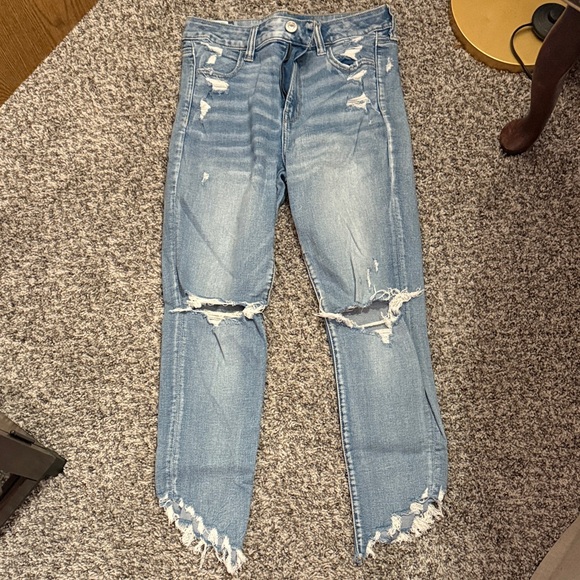 Distressed Light Blue Women's Jeans - Picture 1 of 1
